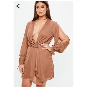 Misguided plus size mocha dress